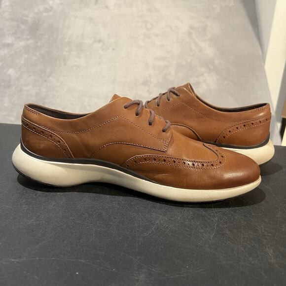 Cole Haan Grand Troy Wingtip Men\'s 10 Brown C33192 Casual Dress Shoes